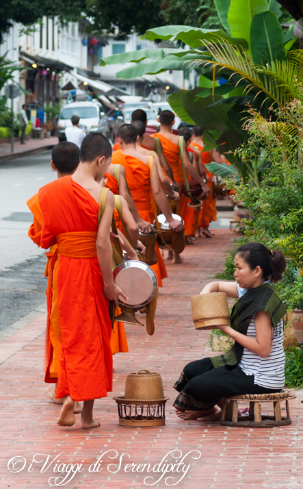 Luang Prabang Processione delle Elemosine Laos
